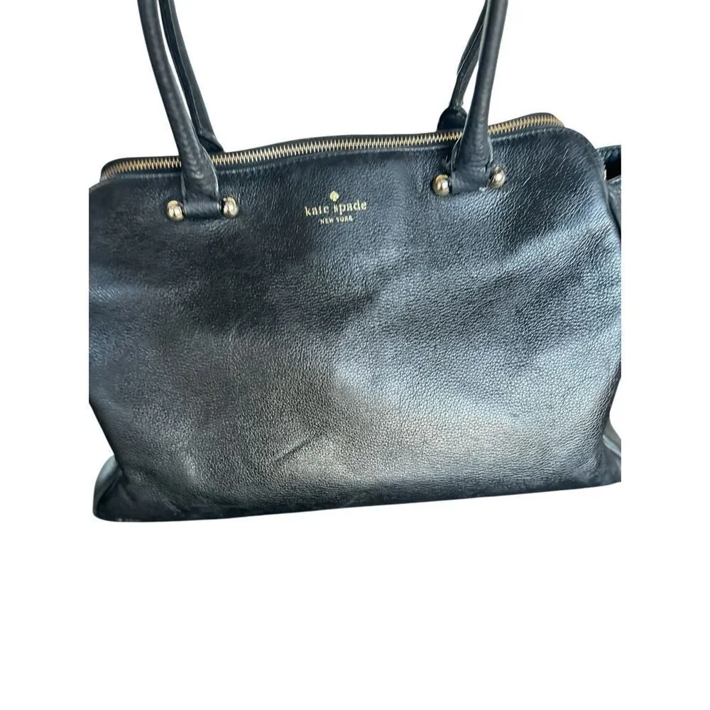 Kate Spade NY Textured Black Leather Satchel